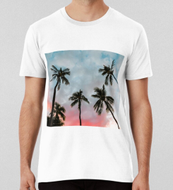 Amazing Palm Tree With Sky And Clouds T-shirt