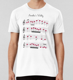 Amelies Waltz Music Sheet Design Yann Tiersen T-shirt